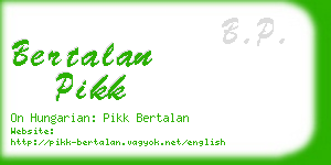 bertalan pikk business card